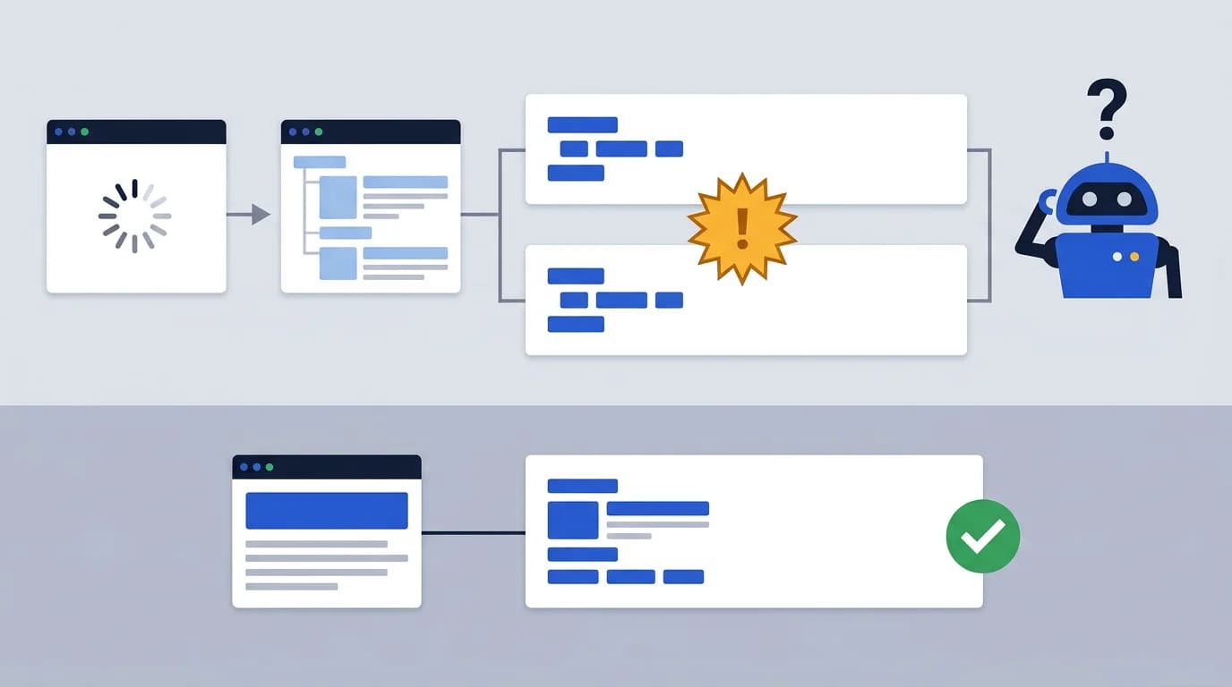 Canonical issues and route-level metadata drift on JavaScript-heavy websites.