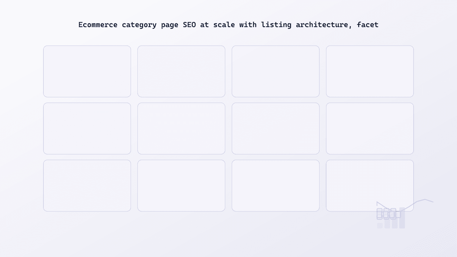 Product listing matrix comparing base category pages, paginated states, filters, and machine-facing template stability.