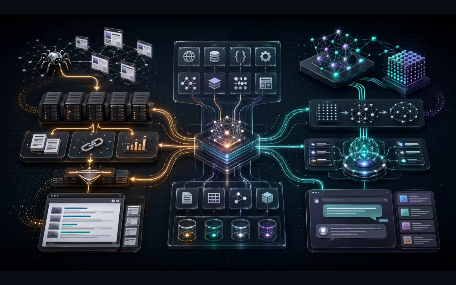 Editorial illustration for SEO vs AEO technical architecture.