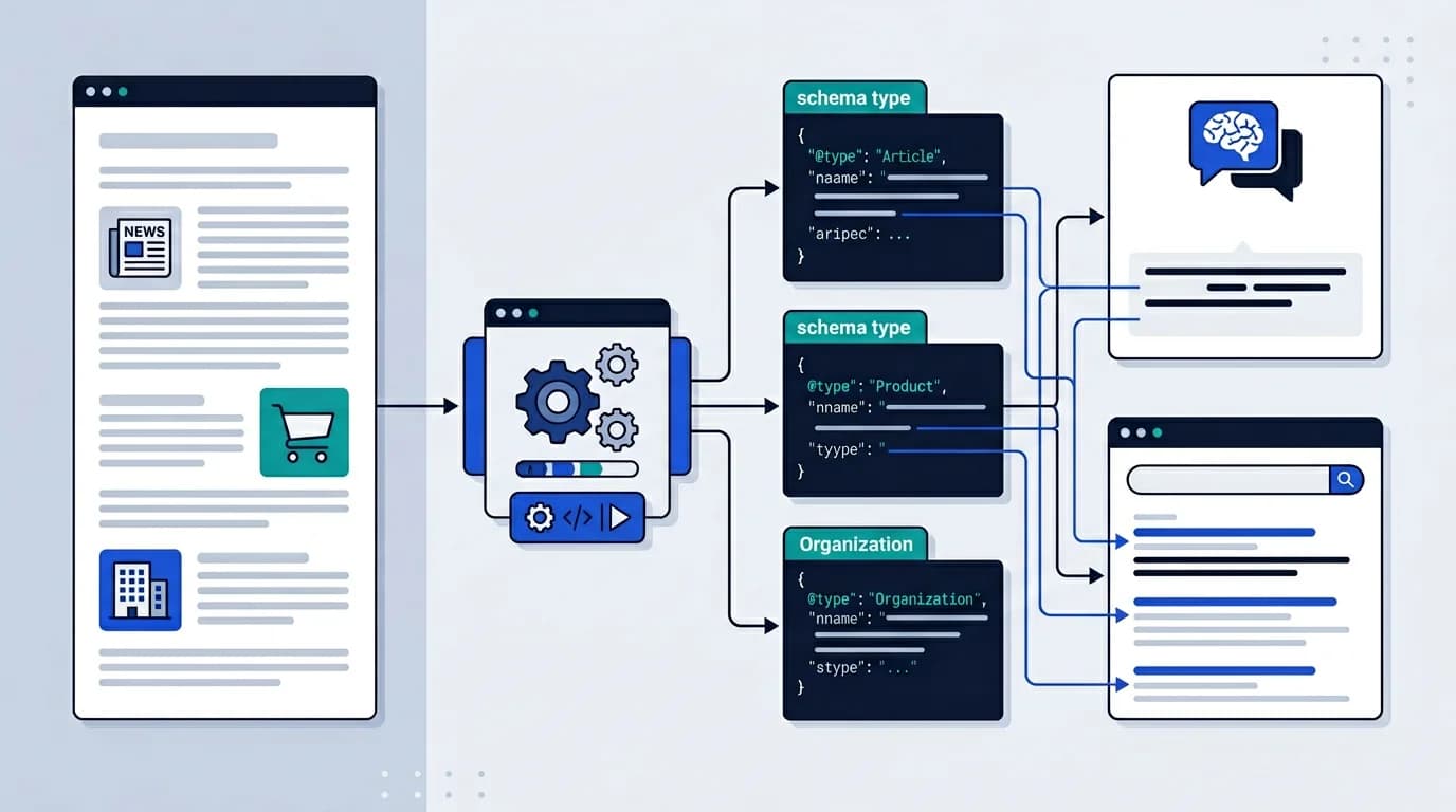 Structured data and JSON-LD architecture for AI visibility and answer-engine extraction.